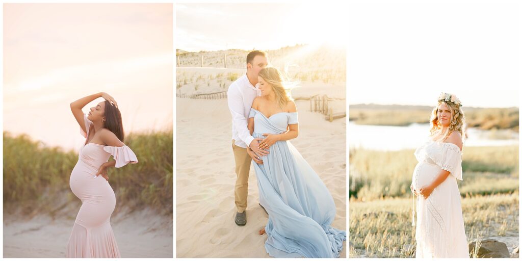 images of pregnant women on the beach shot by new jersey maternity photographer