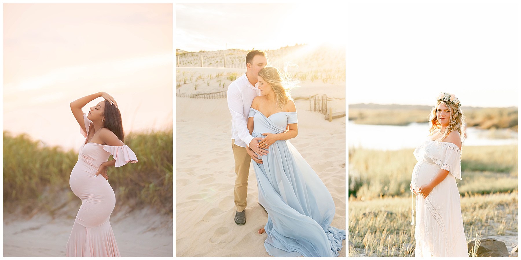 images of pregnant women on the beach shot by new jersey maternity photographer